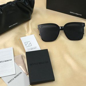 Brand New GENTLE MONSTER Sunglasses HER Oversized Polished Black with ZEISS Lens